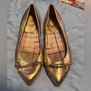 Coach Rossi gold flats size 7.5